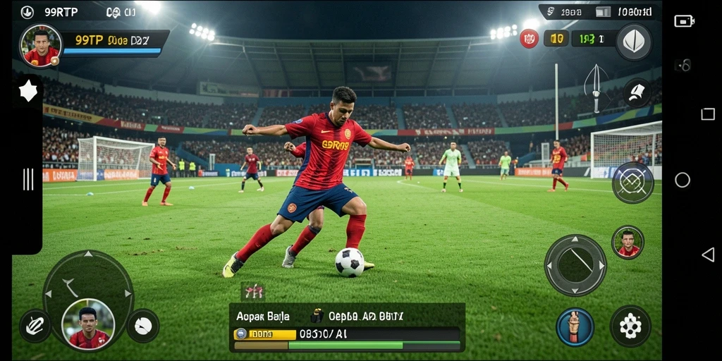 Tampilan gameplay 99RTP yang memukau dalam pertandingan sepak bola.