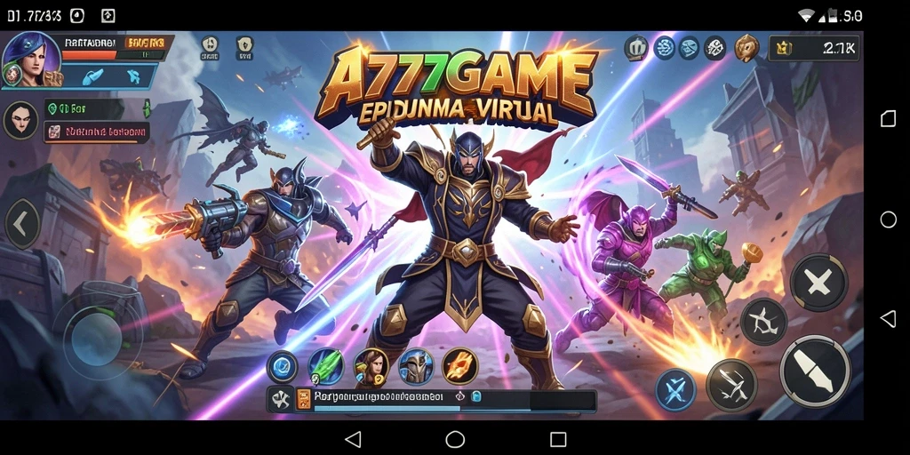 Tangkapan layar yang menampilkan aksi pertarungan seru di A777GAME