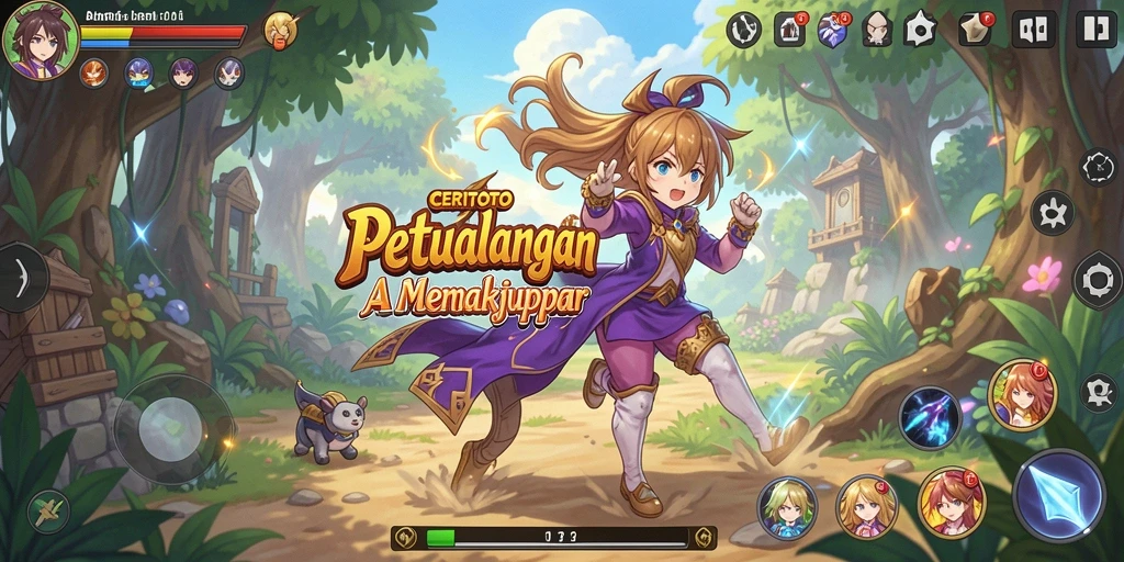 Screenshot utama CERITOTO menampilkan aksi dari karakter anime yang ikonik.