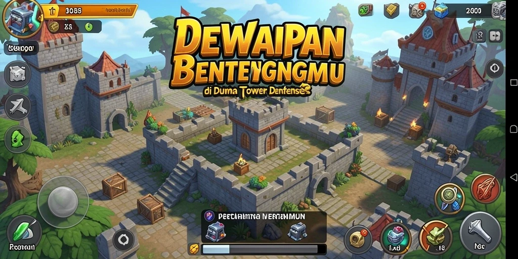 Gameplay DEWAPG menampilkan strategi menara pertahanan yang intens.