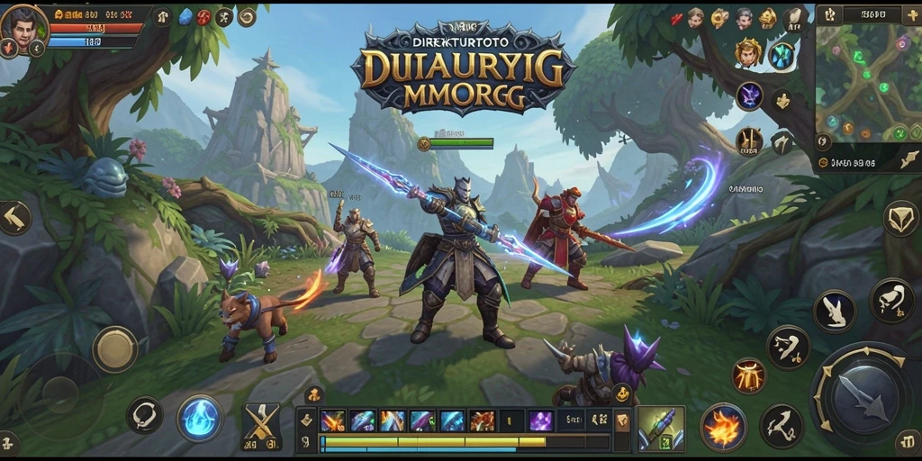 Screenshot utama DIREKTURTOTO menampilkan aksi seru dalam pertempuran MMORPG.