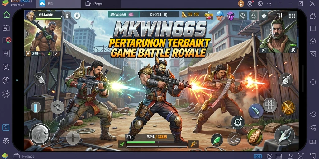 Tangkapan layar gameplay <strong>MKWIN666</strong> menampilkan pertempuran intens dalam Battle Royale.