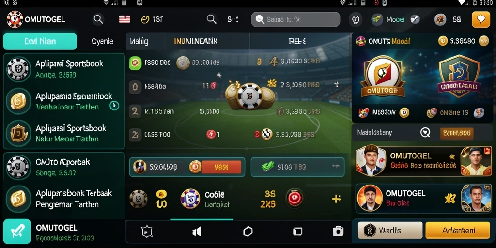 Tampilan gameplay menarik aplikasi OMUTOGEL dengan fitur Sportsbook.