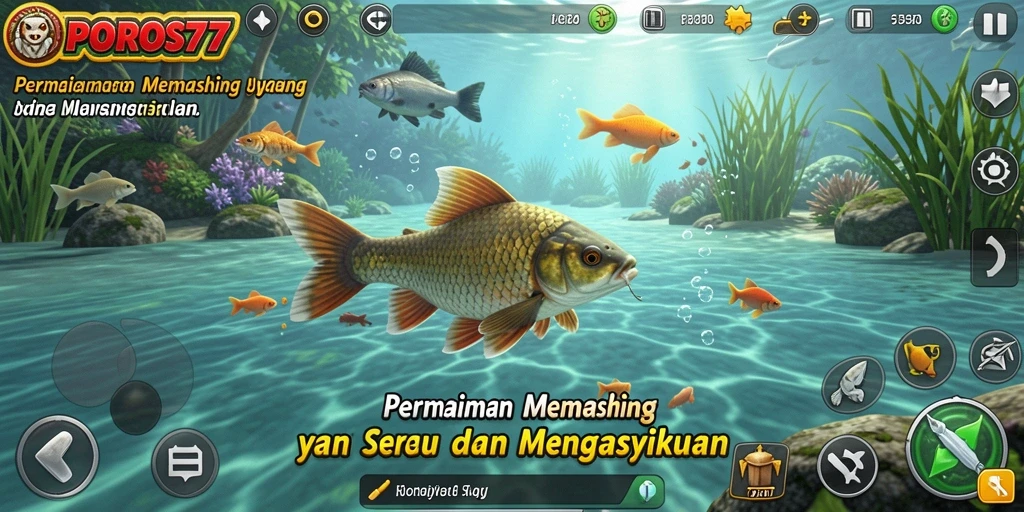 Screenshot gameplay <strong>POROS77</strong> yang menunjukkan aksi memancing seru.