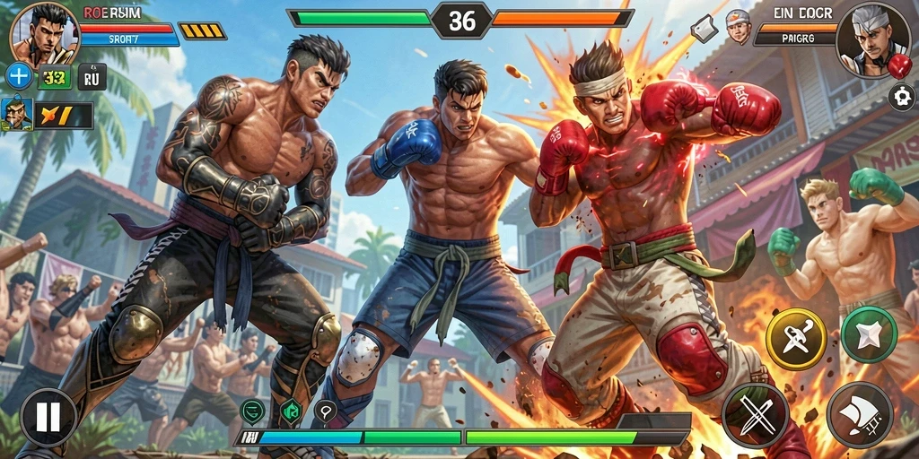 Screenshot R6R6 menunjukkan pertarungan intens antar karakter dengan efek visual menarik.