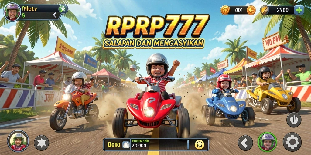 Tampilan screenshot RPRP777 menampilkan aksi balapan yang mendebarkan.