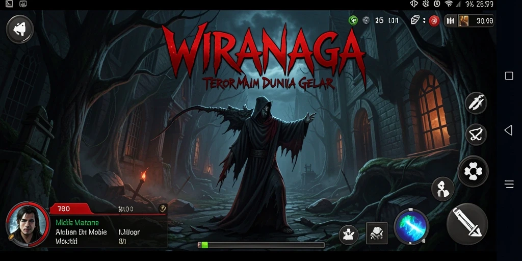 Screenshot menampilkan momen menegangkan dalam gameplay WIRANAGA.