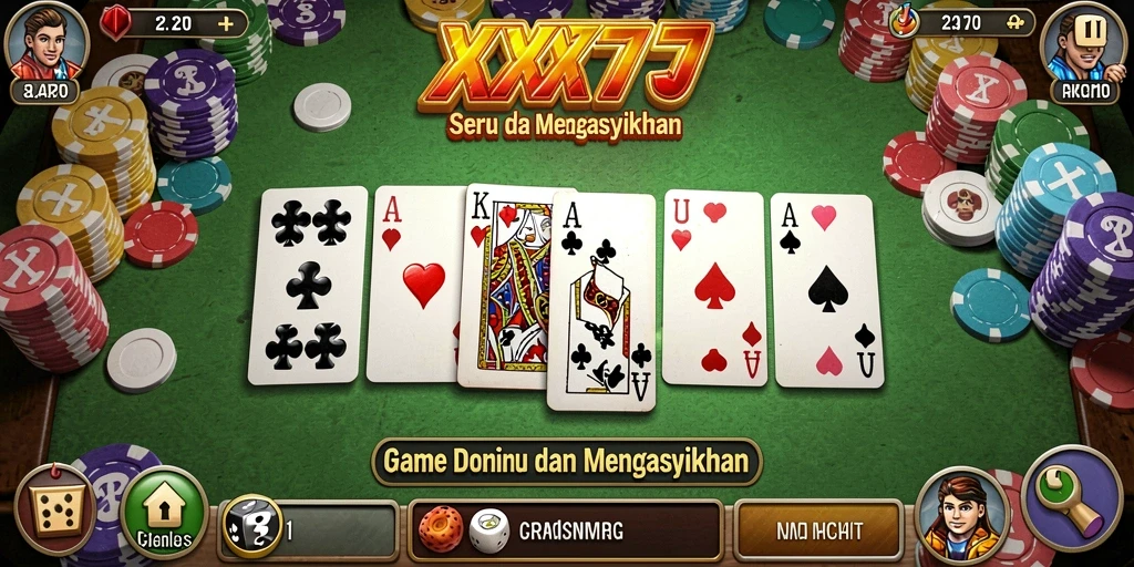 Tampilan gameplay seru dari XXX777 dalam permainan Domino.